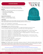 Load image into Gallery viewer, Oceans ~ Watchman's Knit Hat Pattern by Knots of Love