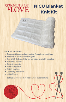 Complete Knit NICU Blanket Kit: Color: Classic White
